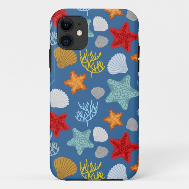 Capa Para iPhone 11 Padrão de vida submarina (Verso)