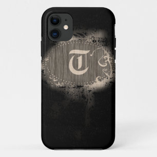 Capa Para iPhone 11 Padrão de Vintage com Monograma T