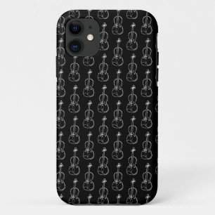 Capa Para iPhone 11 Padrão de Violino - Preto e Branco