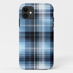 Capa Para iPhone 11 Padrão de Xadrez Azul Clássico - Trendy Tartan Des