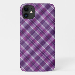 Capa Para iPhone 11 Padrão de Xadrez Roxo