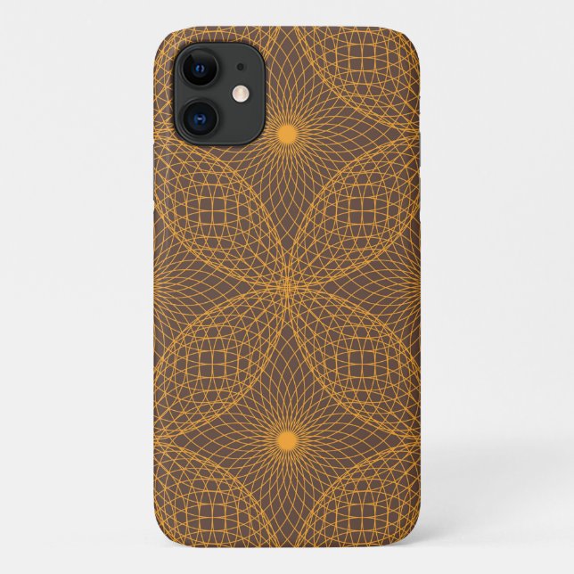 Capa Para iPhone 11 Padrão decorativo, chic, estilo abstrato mandala (Verso)