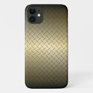 Capa Para iPhone 11 Padrão Diamondplate com Fade Preta a Dourada