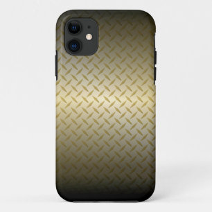 Capa Para iPhone 11 Padrão Diamondplate com Fade Preta a Dourada