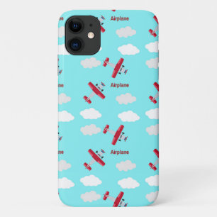 Capa Para iPhone 11 Padrão do avião em azul