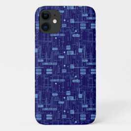 Capa Para iPhone 11 Padrão do Conselho de circuito azul