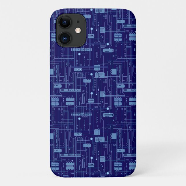 Capa Para iPhone 11 Padrão do Conselho de circuito azul (Verso)