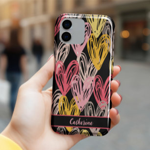 CAPA PARA iPhone 11 PADRÃO DO DIA DE OS NAMORADOS DO CORAÇÃO COLORIDO