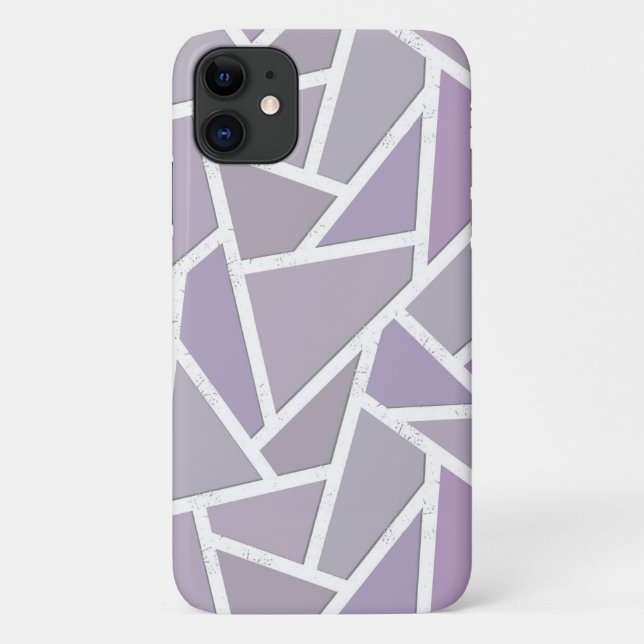Capa Para iPhone 11 padrão do mosaico da lavanda (Verso)