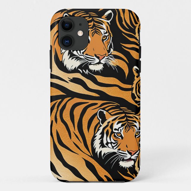Capa Para iPhone 11 Padrão do Tiger (Verso)