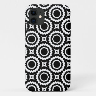 Capa Para iPhone 11 Padrão dos círculos branco preto-claro
