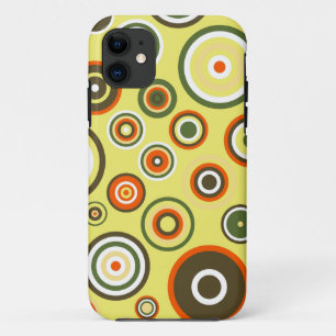Capa Para iPhone 11 Padrão dos Círculos do abstrato Cute Vintagem Co
