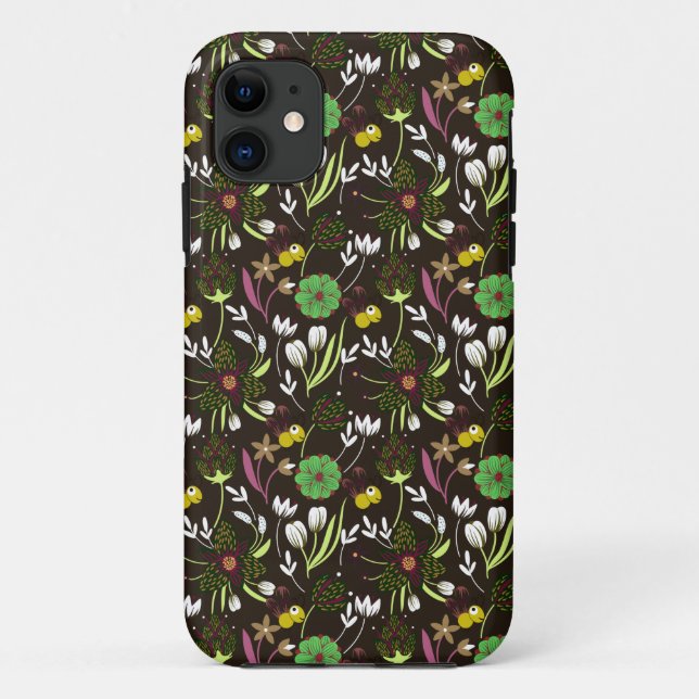 Capa Para iPhone 11 Padrão Floral (Verso)