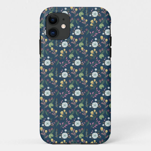 Capa Para iPhone 11 Padrão Floral Colorido (Verso)