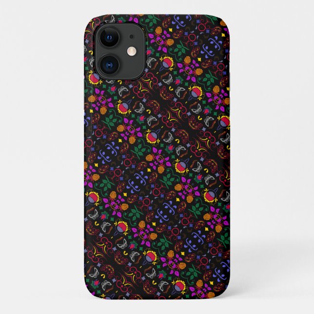 Capa Para iPhone 11 Padrão floral colorido fofo (Verso)