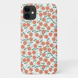 Capa Para iPhone 11 Padrão Floral Com Fundo De Flores Vermelhas
