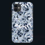 Capa Para iPhone 11 Padrão Floral de Cor de Água Azul do Pastel do mar<br><div class="desc">Este padrão elegante e moderno é perfeito para a na moda e a moda. Apresenta flores e folhas pintadas manualmente, azuis-marinho, azuis-pastel e aquarelas brancas, sobre um simples fundo branco. É bonito, país, fofo, doce e artístico. Aproveite esta design pintada à mão criada pela artista de La Femme, Rachel Matheney....</div>
