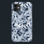 Capa Para iPhone 11 Padrão Floral de Cor de Água Azul do Pastel do mar<br><div class="desc">Este padrão elegante e moderno é perfeito para a na moda e a moda. Apresenta flores e folhas pintadas manualmente, azuis-marinho, azuis-pastel e aquarelas brancas, sobre um simples fundo branco. É bonito, país, fofo, doce e artístico. Aproveite esta design pintada à mão criada pela artista de La Femme, Rachel Matheney....</div>