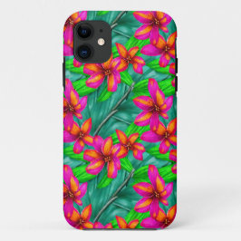Capa Para iPhone 11 Padrão Floral de Paraíso Tropical