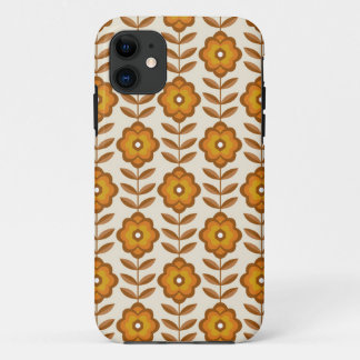 Capa Para iPhone 11 Padrão Floral do século 70 com Médio retroativo