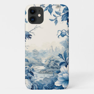 Capa Para iPhone 11 padrão floral francês