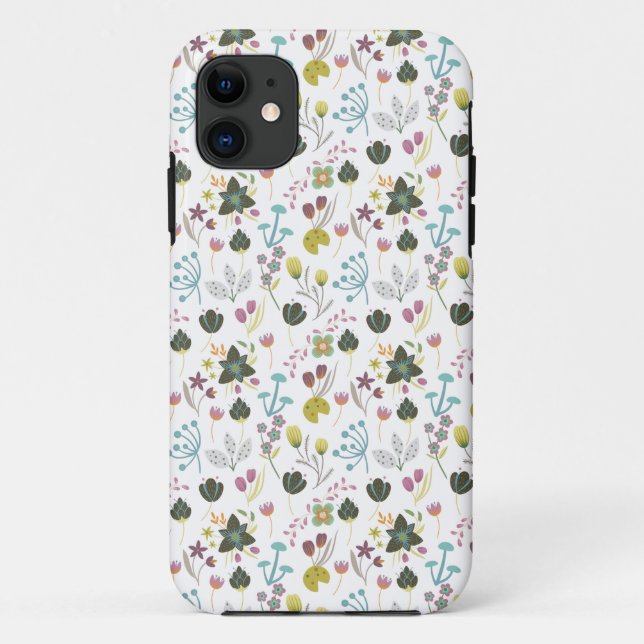 Capa Para iPhone 11 Padrão Floral legal (Verso)
