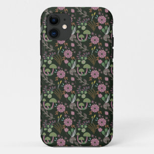 Capa Para iPhone 11 Padrão Floral Negro