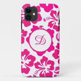 Capa Para iPhone 11 Padrão Floral Rosa tropical Hawaii Hibiscus