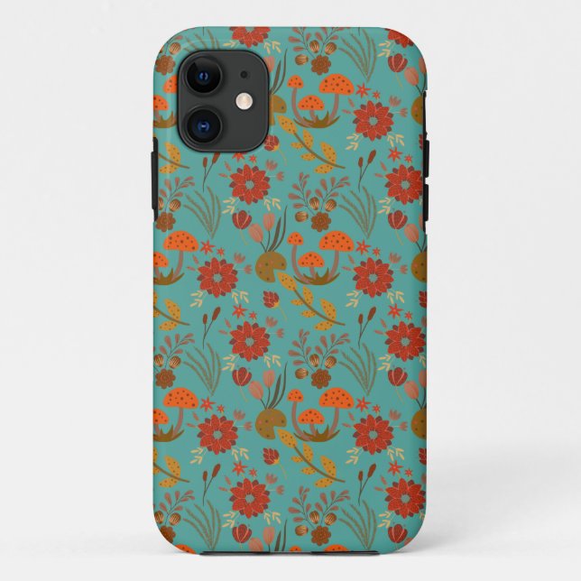 Capa Para iPhone 11 Padrão Floral Único (Verso)