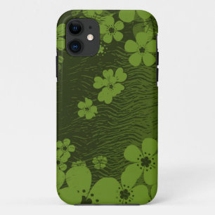 Capa Para iPhone 11 Padrão floral verde