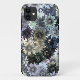 Capa Para iPhone 11 Padrão floral verde cinza