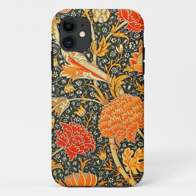 Capa Para iPhone 11 Padrão Floral Vintage William Morris Cray (Verso)
