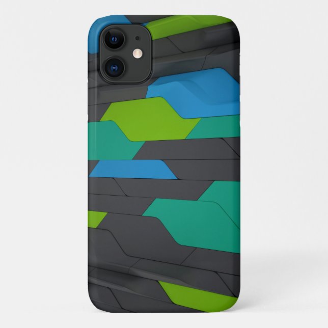 Capa Para iPhone 11 Padrão Geométrico Abstrato Moderno e Elegante (Verso)