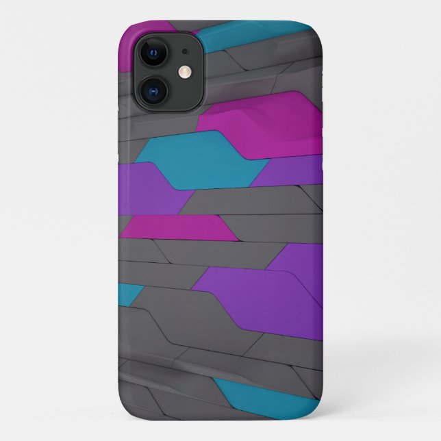 Capa Para iPhone 11 Padrão Geométrico Abstrato Moderno e Elegante (Verso)
