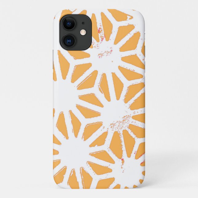 Capa Para iPhone 11 Padrão geométrico amarelo (Verso)