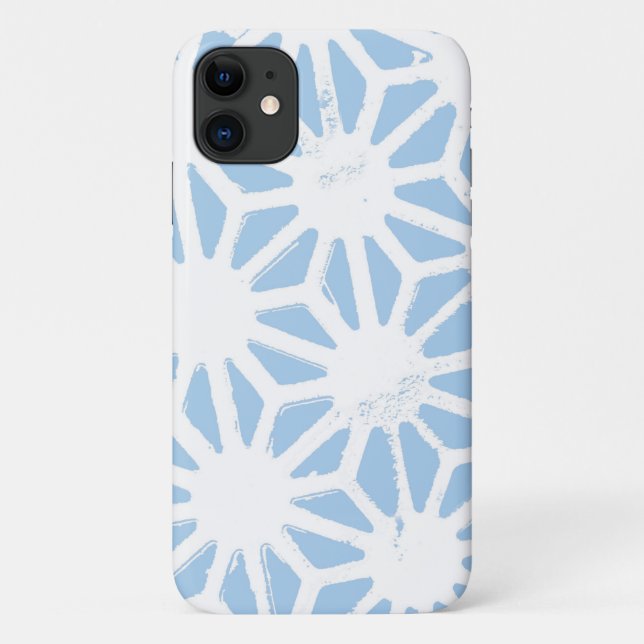 Capa Para iPhone 11 Padrão geométrico azul claro (Verso)