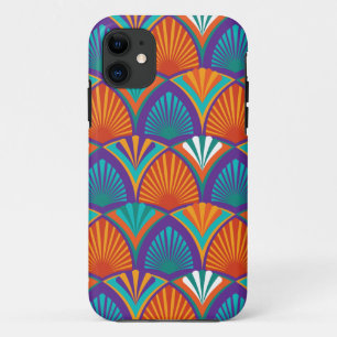 Capa Para iPhone 11 Padrão geométrico brilhante com palmeiras, flores