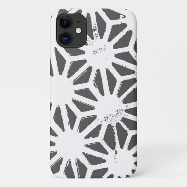 Capa Para iPhone 11 Padrão geométrico das cinzas de carvão (Verso)