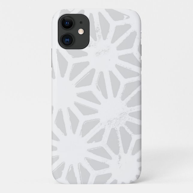 Capa Para iPhone 11 Padrão geométrico das cinzas pálidas (Verso)
