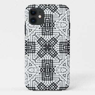 Capa Para iPhone 11 Padrão geométrico de aberturas brancas e pretas An