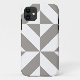 Capa Para iPhone 11 Padrão Geométrico Deco Cube da Cinza de Prata