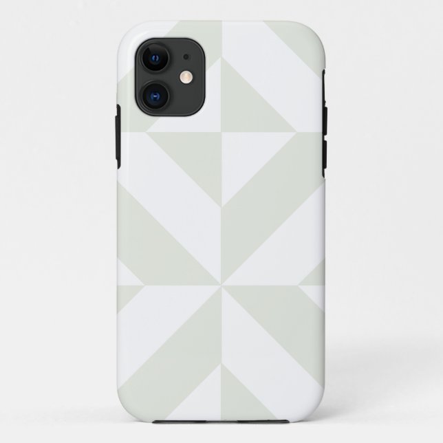 Capa Para iPhone 11 Padrão Geométrico do Deco Cubo da Cinza Pálida (Verso)