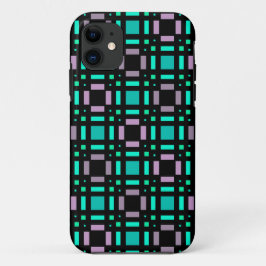 Capa Para iPhone 11 Padrão geométrico em cores verdes e geométricas pl