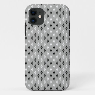 Capa Para iPhone 11 padrão geométrico fino cinza preto e branco