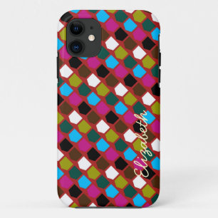Capa Para iPhone 11 Padrão Geométrico Moderno Colorido Retroativo