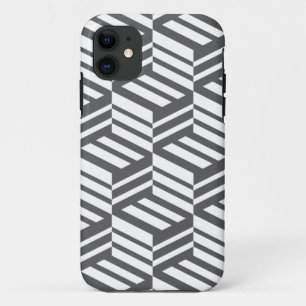 Capa Para iPhone 11 Padrão geométrico moderno, urbano, dinâmico e negr