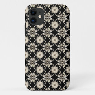 Capa Para iPhone 11 Padrão Geométrico Preto e Branco de Luxo