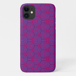 Capa Para iPhone 11 Padrão geométrico retrô rosa