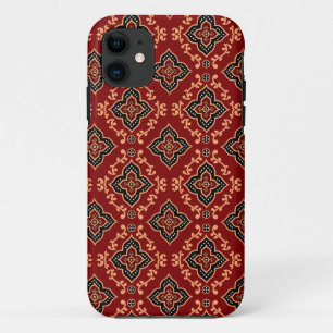 Capa Para iPhone 11 Padrão Geométrico Vermelho/Impressão indiano