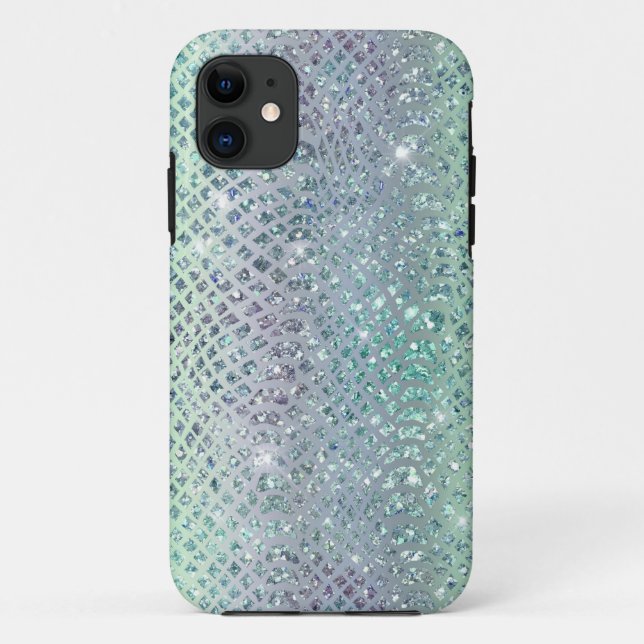 Capa Para iPhone 11 Padrão Glam Sparkly Diamond Snakeskin (Verso)